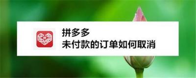 多多买菜未付款订单怎么取消？