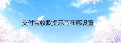 支付宝中设置收款提示音的操作