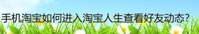 如何在手机淘宝app中查看淘宝人生好友榜
