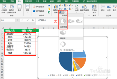 excel表格中的数据怎么转换成半圆饼图?