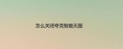 夸克浏览器怎么关闭智能无图 夸克浏览器关闭智能无图教程 夸克浏览器怎么关闭智能无图 夸克浏览器关闭智能无图教程