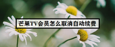 芒果TV怎么关闭自动续费 芒果TV取消VIP会员自动续费教程
