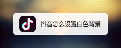 抖音主页怎么设置白色背景 抖音主页设置白色背景教程