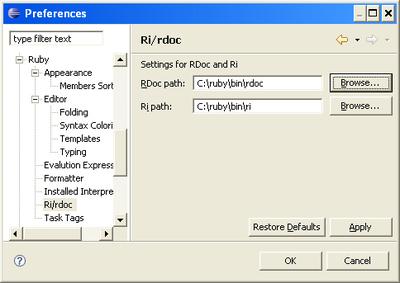 Eclipse搭建Ruby开发环境