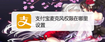 支付宝怎么开启麦克风权限?