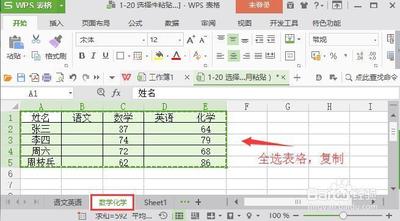 Wps跳过空格输入数据的方法