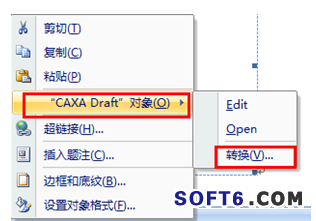 CAXA中的OLE图形对象咋么插入到word中?