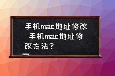 手机mac地址修改器怎么用？wifi修改mac地址的方法