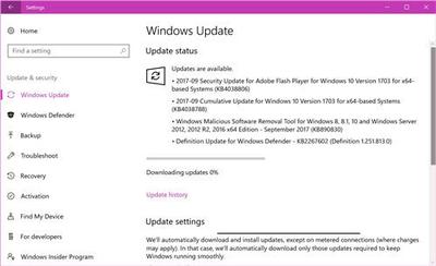 Win10 PC创意者更新补丁KB4038788/kb4038782/kb4038783下载地址汇总