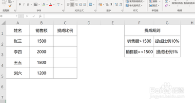 excel表格中怎么怎么将销售工资按比例计算提成?