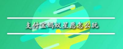 支付宝蚂蚁星愿发布怎么弄 支付宝蚂蚁星愿许愿方法