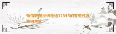 12345微信诉讼平台，如何投诉？
