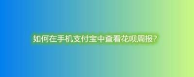 如何查看花呗使用周报