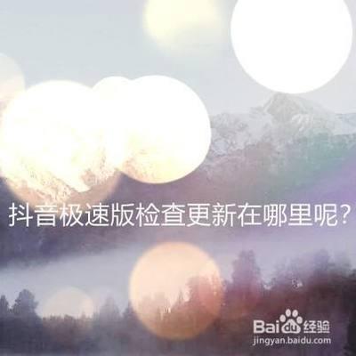 抖音极速版怎么检查更新