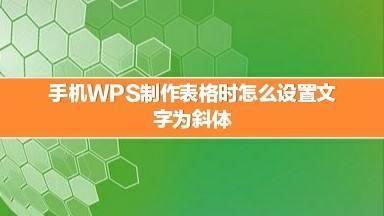 手机wps表格怎么设置数据为斜体