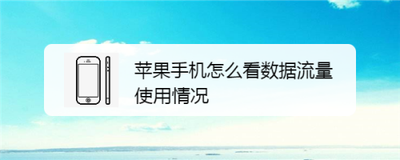 iPhone如何查看手机流量使用情况