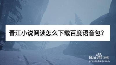晋江小说怎么能下载到百度语音包