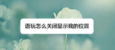 语玩怎么关闭显示我的位置