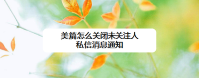 美篇怎么关闭未关注人私信消息通知
