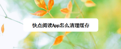 快点阅读App怎么清理缓存