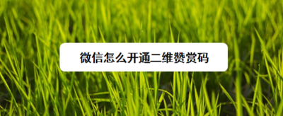 微信怎么开通二维赞赏码 微信怎么开通二维赞赏码