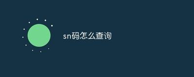 sn码怎么查