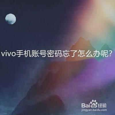 vivo手机账号密码忘了怎么办